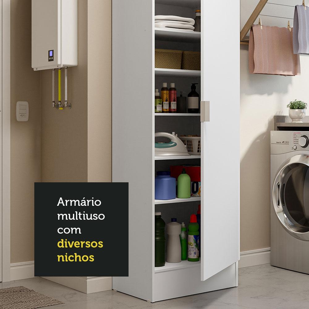 Armário Multiuso 60 cm 1 porta Branco Madesa Branco