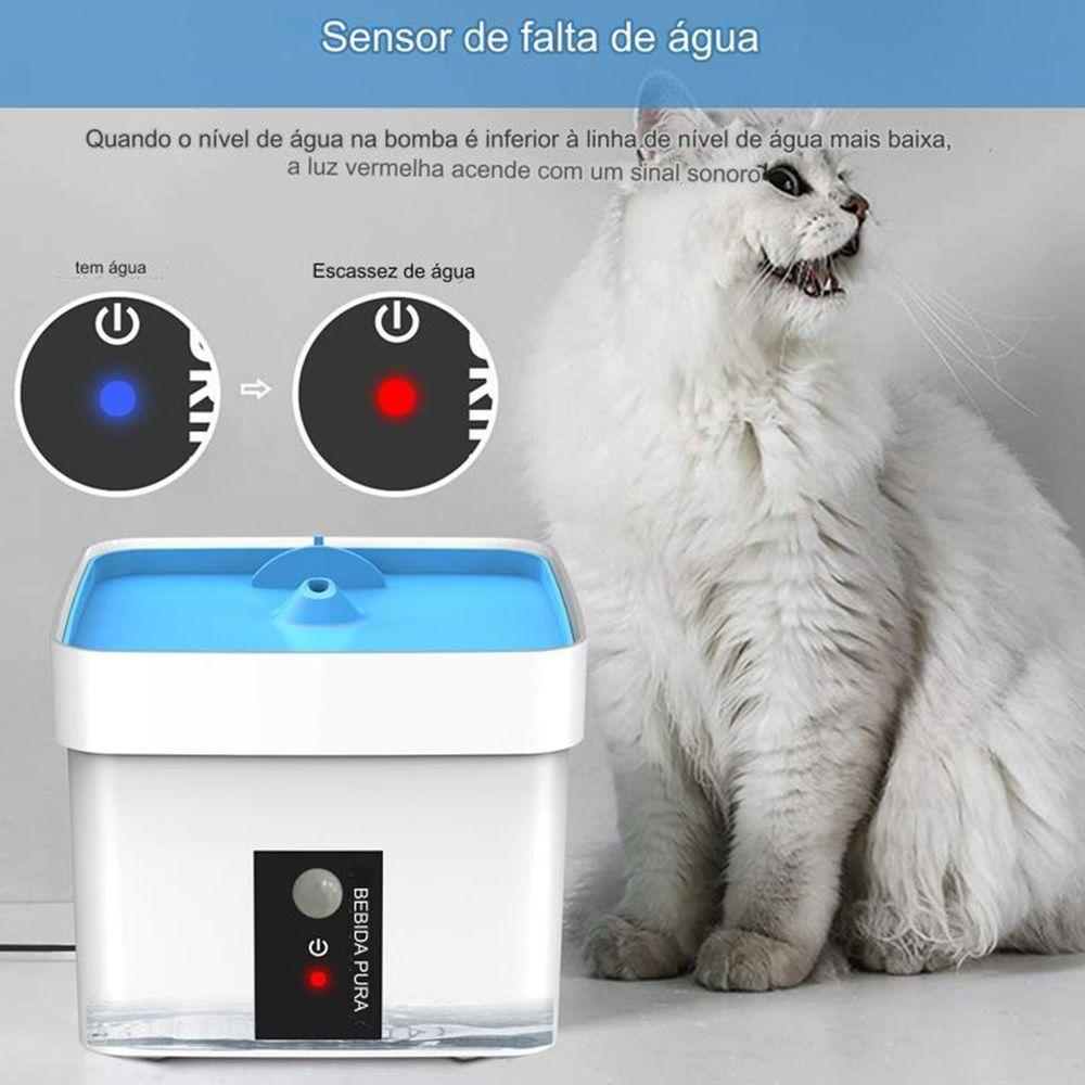 Miniatura Bebedouro Fonte Agua Automatico Sensor 1,5 Litros Pet Gato Cachorro Caes Filtro Limpeza Purifica