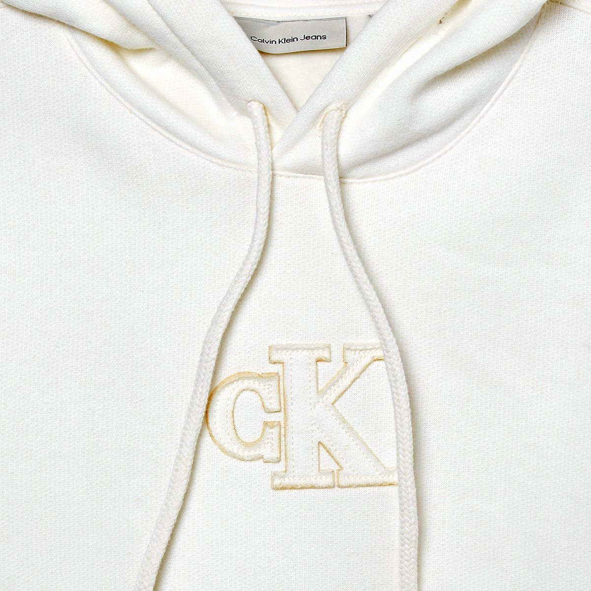 Miniatura Moletom Infantil Calvin Klein Patch Menina Off White - 12A