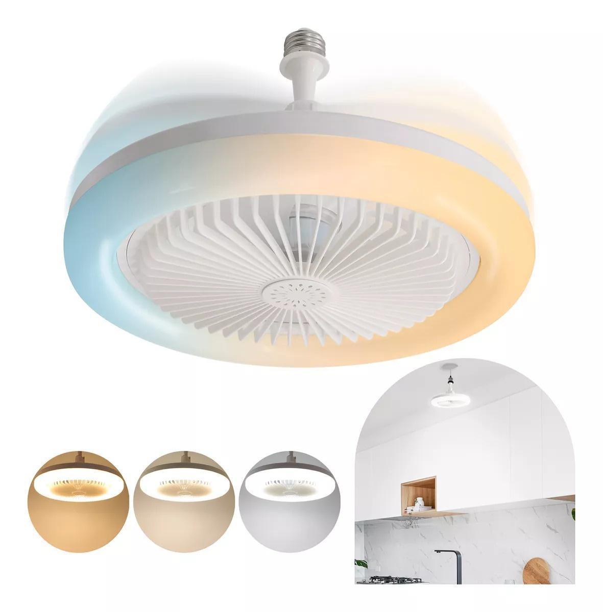 Miniatura Ventilador Teto Design Contemporâneo: Luminária Led