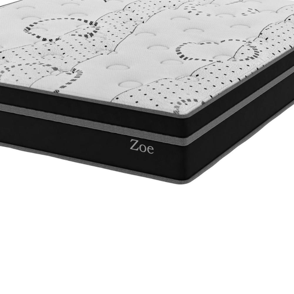 Miniatura Colchão Casal Mola Ensacada 28cmx188cmx138cm Zoe Yescasa Preto