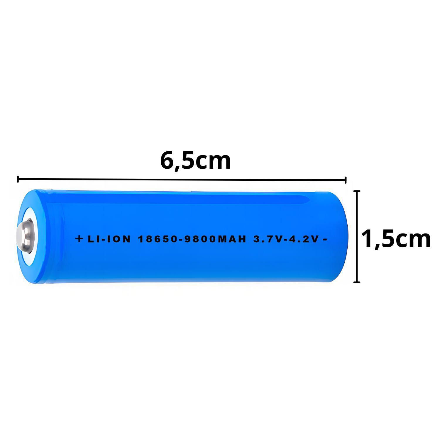 Miniatura Kit 6 Baterias 18650 9800Mah 4.2V Recarregáveis Para Rádios
