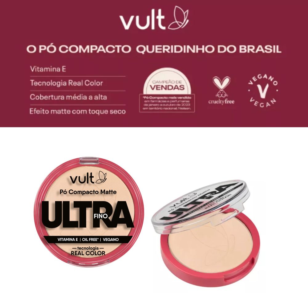 Miniatura Pó Compacto Vult Matte Ultrafino Cor V420 9g