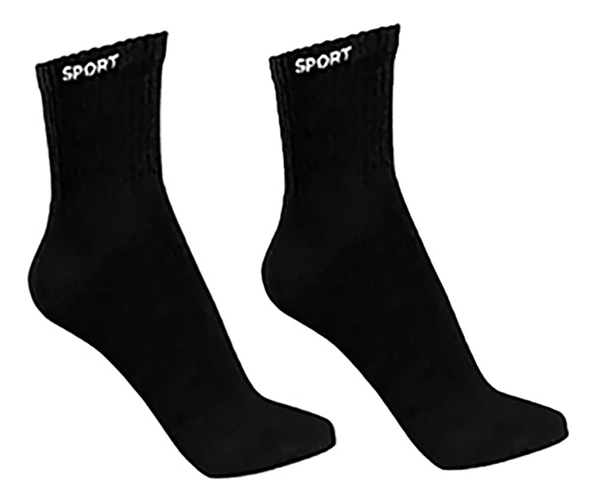 Miniatura Kit 12 Pares Meias Cano Alto Masculina Algodão Sport Lisa