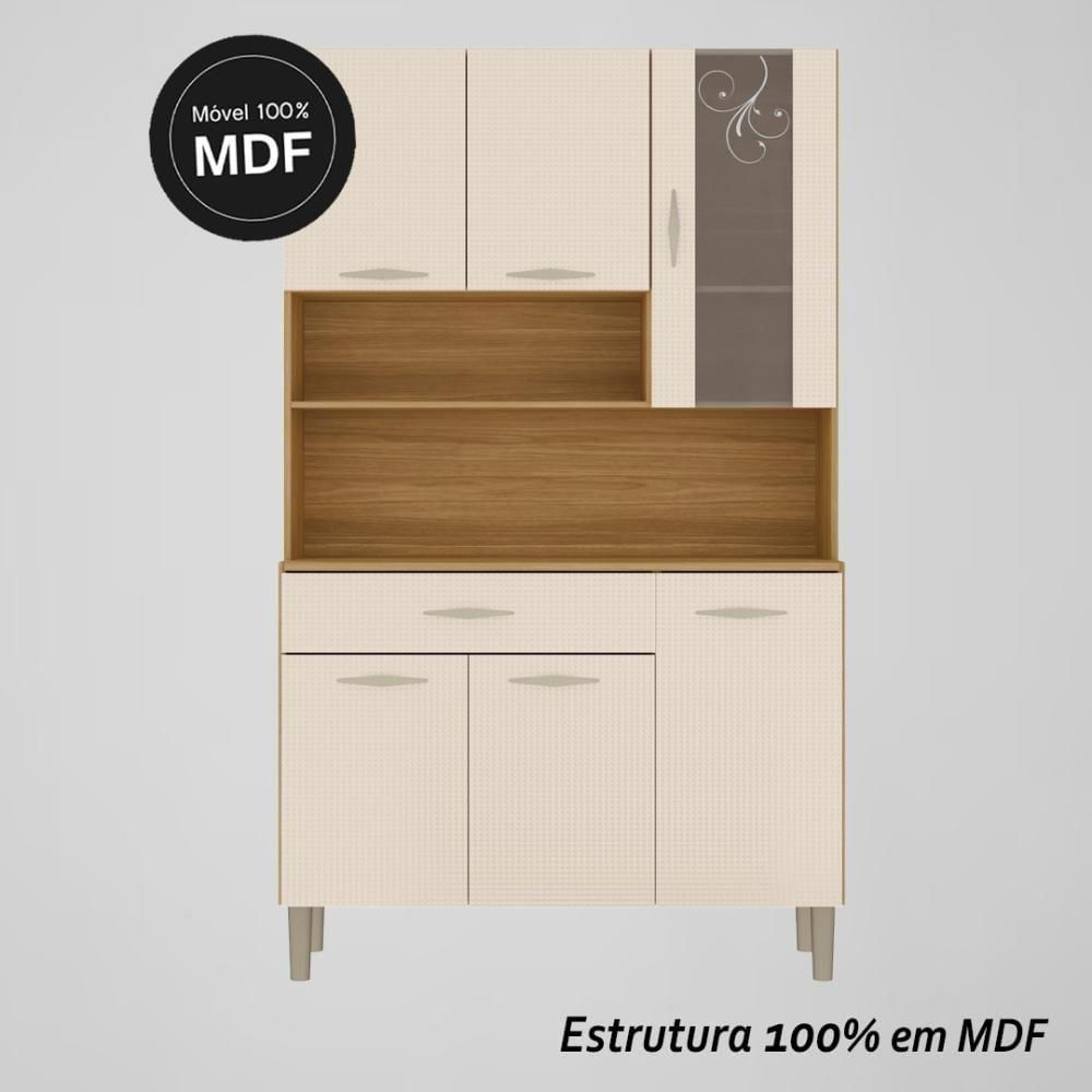 Miniatura Armário De Cozinha Compacta Mdf 6 Portas Golden Plus Freijó Soft