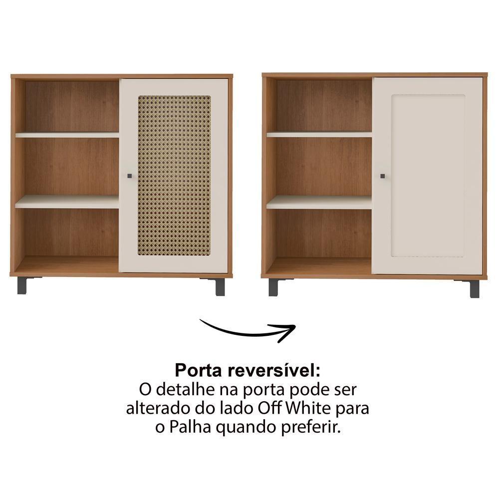 Miniatura Buffet Aparador 1 Porta 80 Cm 4676 Cinamomo Off White Arly