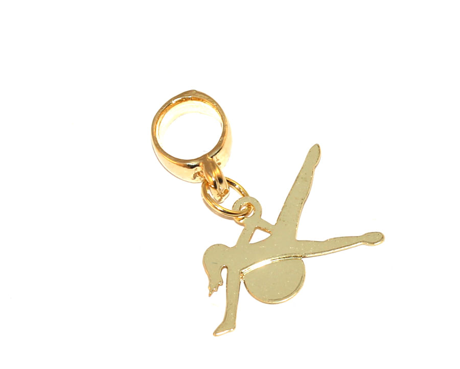 Miniatura Pingente Berloque Fitness Pilates Academia Folheado Ouro 18k