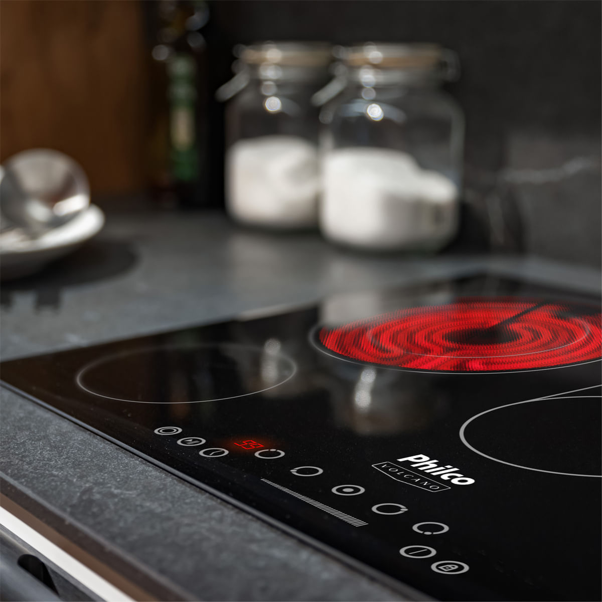 Miniatura Cooktop Elétrico Philco 5 Queimadores 8400W Volcano PCT55VC 220V 220V