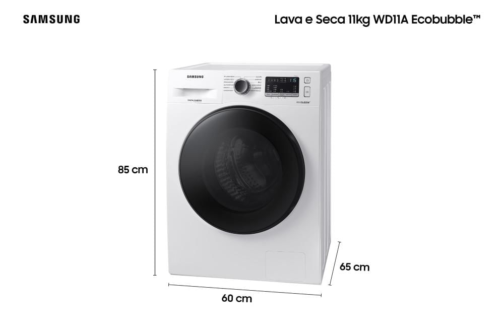 Miniatura Lava e Seca Samsung Ecobubble 11kg Branca WD11A 127V