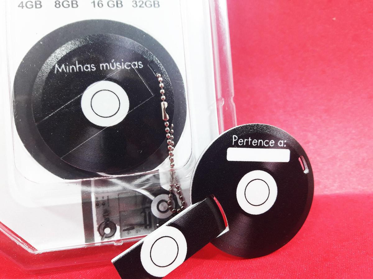 Miniatura Pendrive Formato Disco De Vinil De 8 Gb