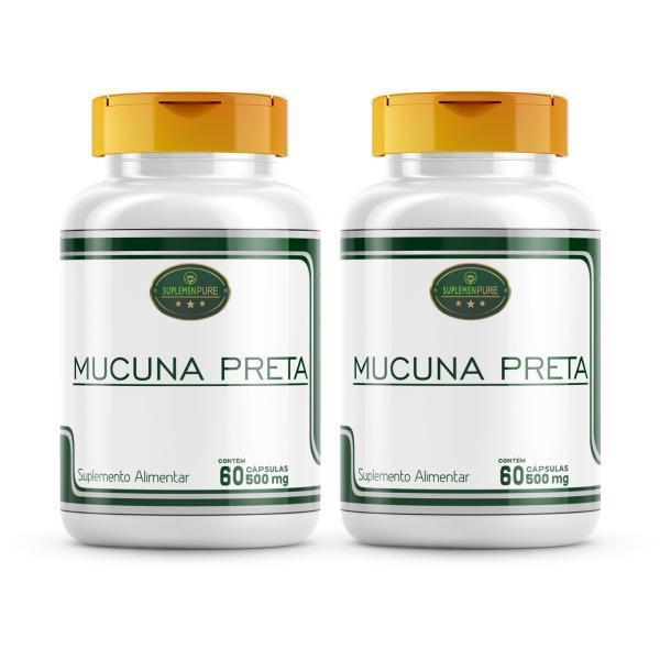 Miniatura Mucuna Preta 100% Natural 120 Cápsulas 500Mg 2 Potes