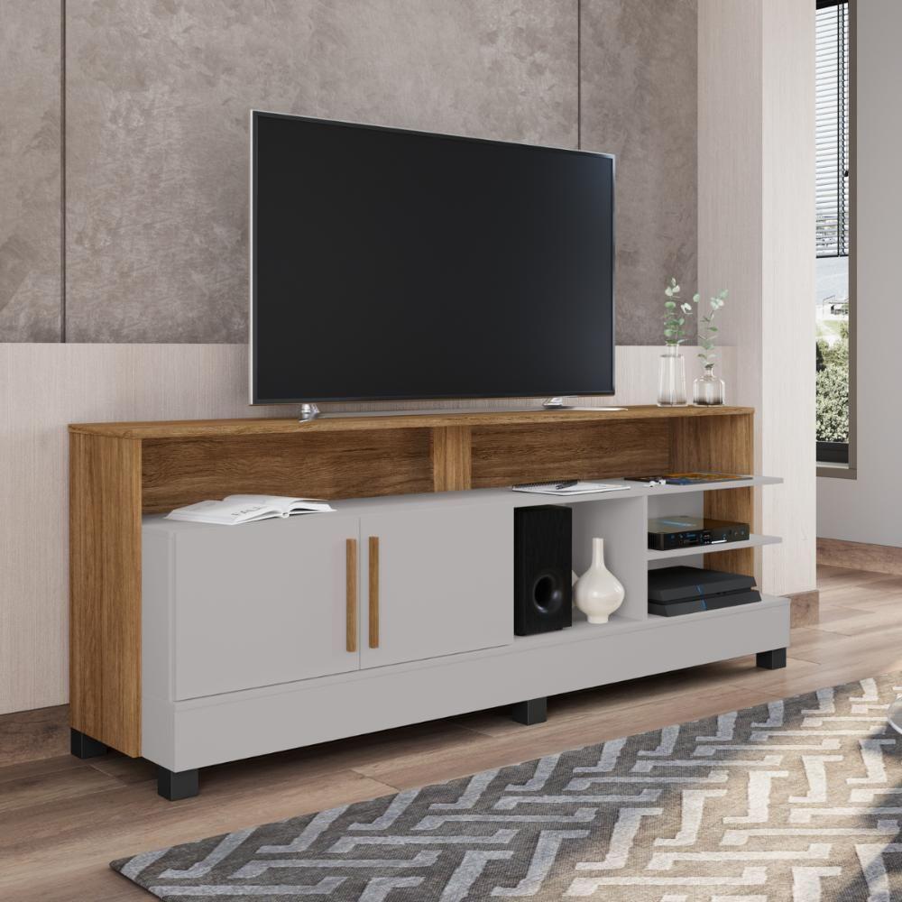 Miniatura Jogo Painel E Rack Asgard Naturalle Off White