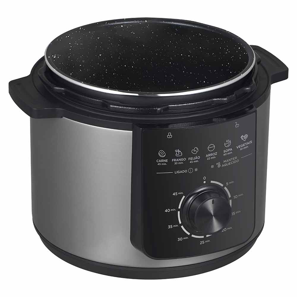 Miniatura Panela de Pressão Elétrica Midea 4 Litros Preto e Inox - PPM4 110
