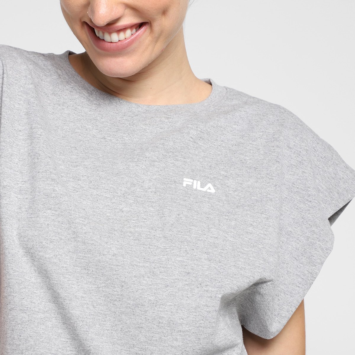 Miniatura Blusa Fila Dani Feminina Cinza - G