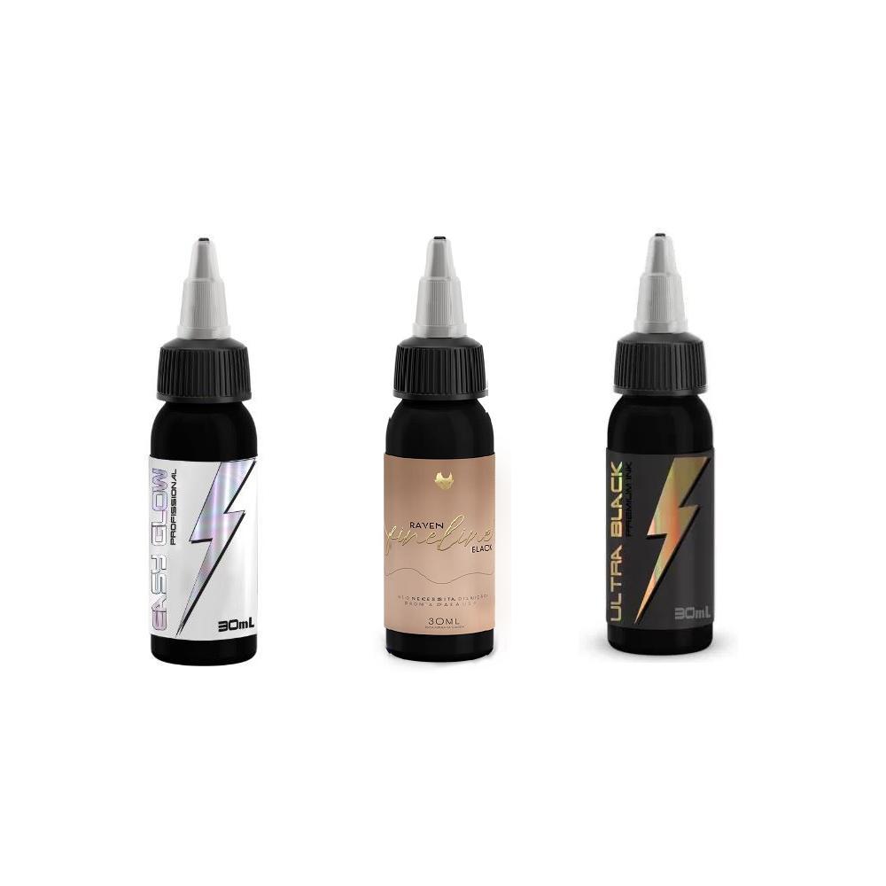 Miniatura Easy Glow Tattoo Tintas Para Tatuagem 30Ml Super Black