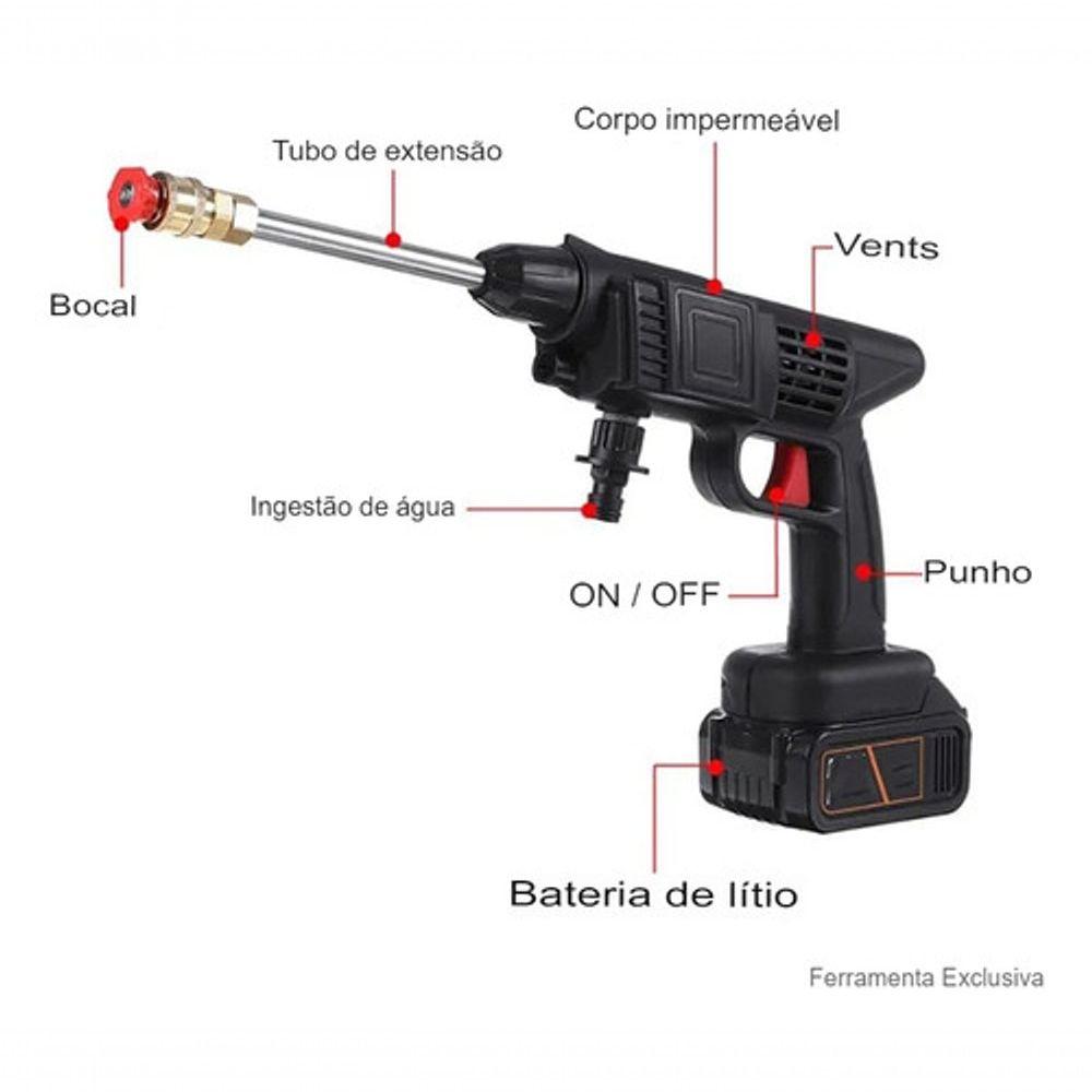 Miniatura Lavadora De Alta Pressão Pistola Lava Jato Recarregável