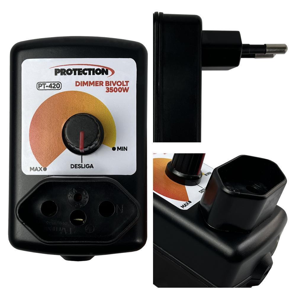 Miniatura Dimmer Eletrônico Controlador 3500W Bivolt Pt-420 Protection