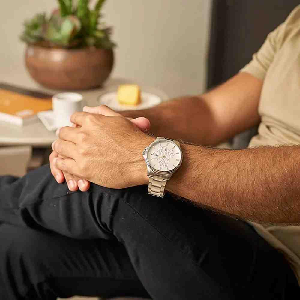 Miniatura Relógio Seculus Prata Masculino Analógico 5 ATM