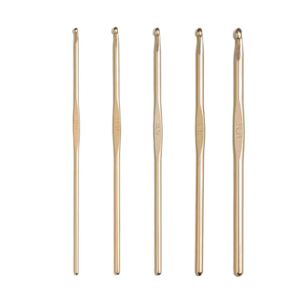 Miniatura Kit Agulhas Para Crochê Prym New Gold Com 5 Peças