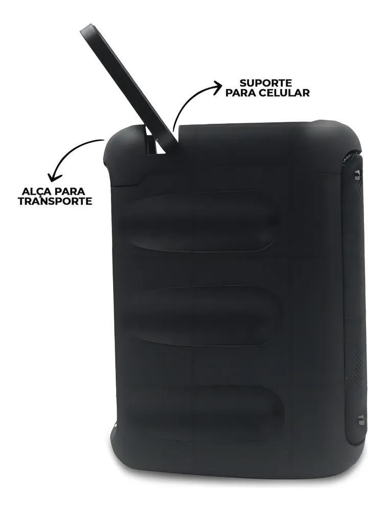 Miniatura Caixa Som Bluetooth Rgb Com Karaokê E Rádio Fm