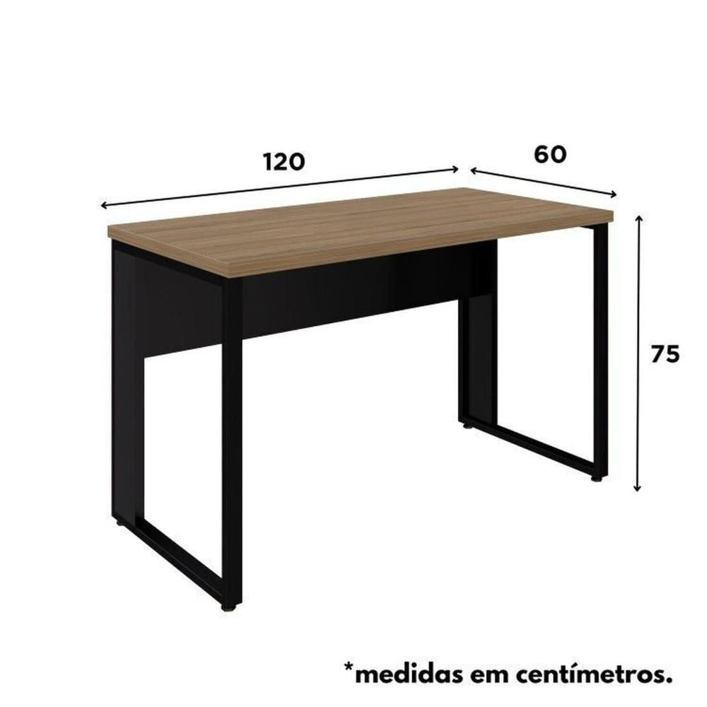 Mesa para Escritório Diretor em L 120x150cm Marrom/Preto