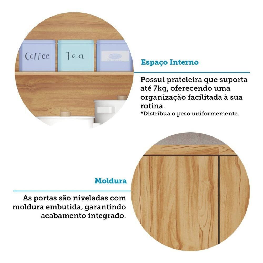 Miniatura Armário Aéreo de Cozinha 80cm com 2 Portas 100% Mdf Noruega Amendoa