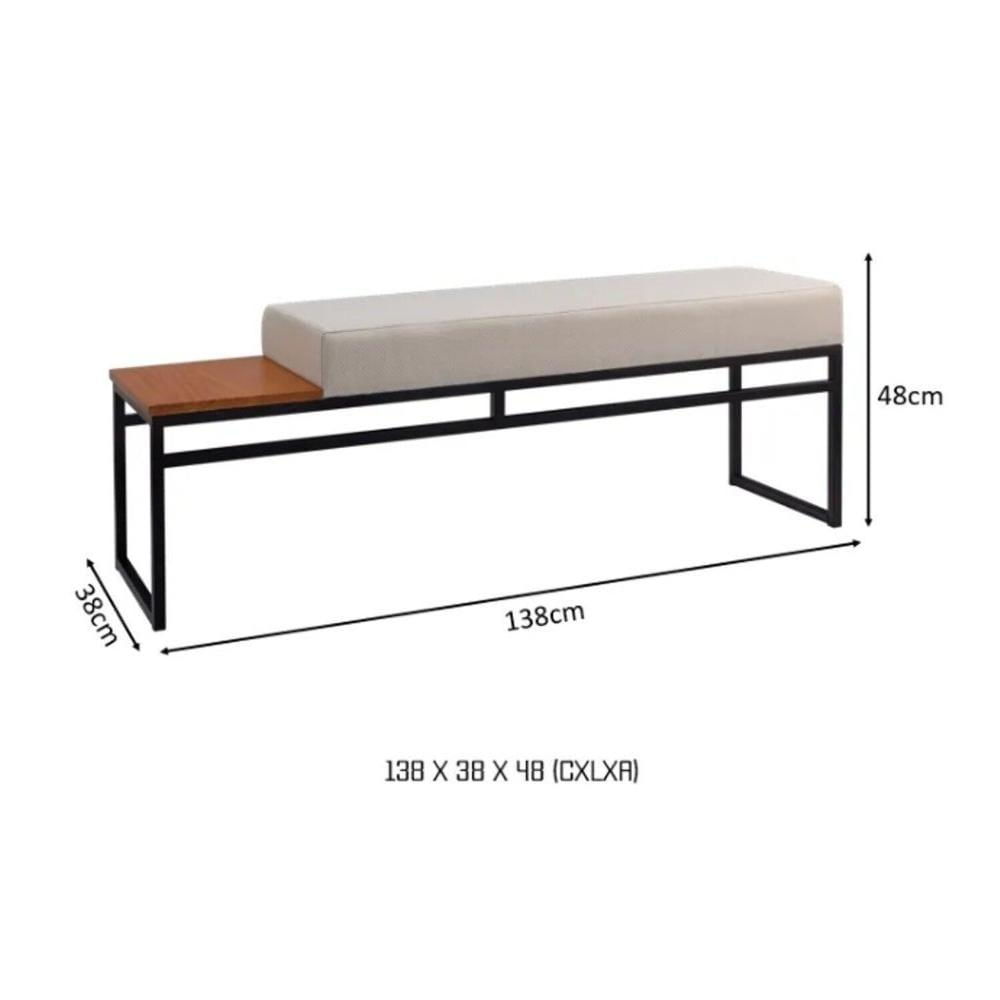 Banco Estofado 2 Lugares Paradise Conforto Elegância Recamier Preto/Castanho