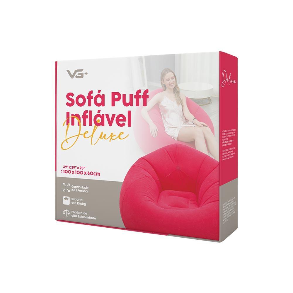 Miniatura Sofá Poltrona Puff Inflável Deluxe Aveludado Vg+ Marrom