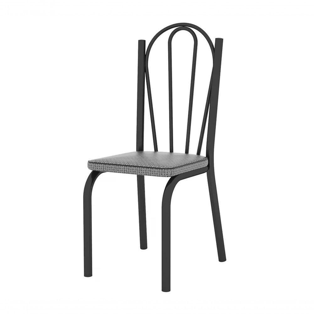 Miniatura Cadeira Tubular Preto Fosco 121 Assento Platina Platina