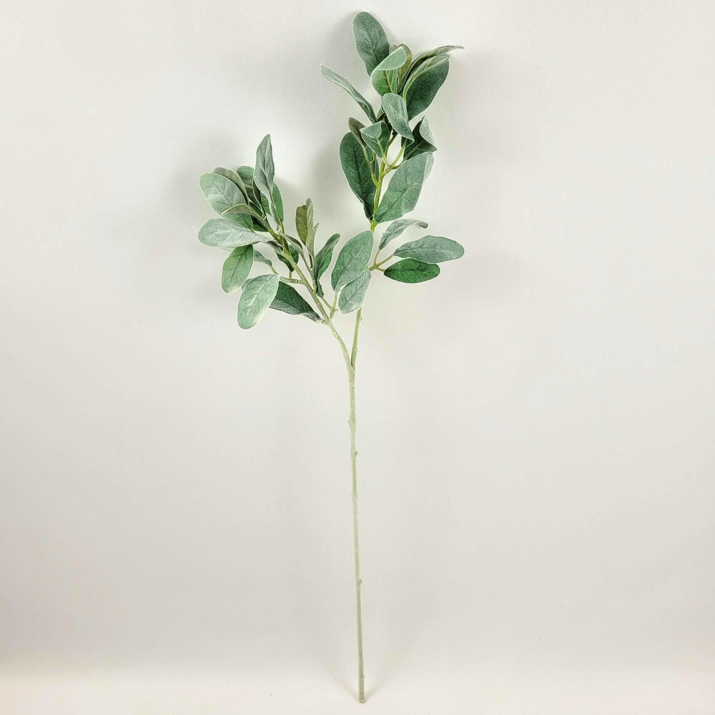 Folha De Orelha De Cordeiro Flocada 73Cm Planta Artificial G