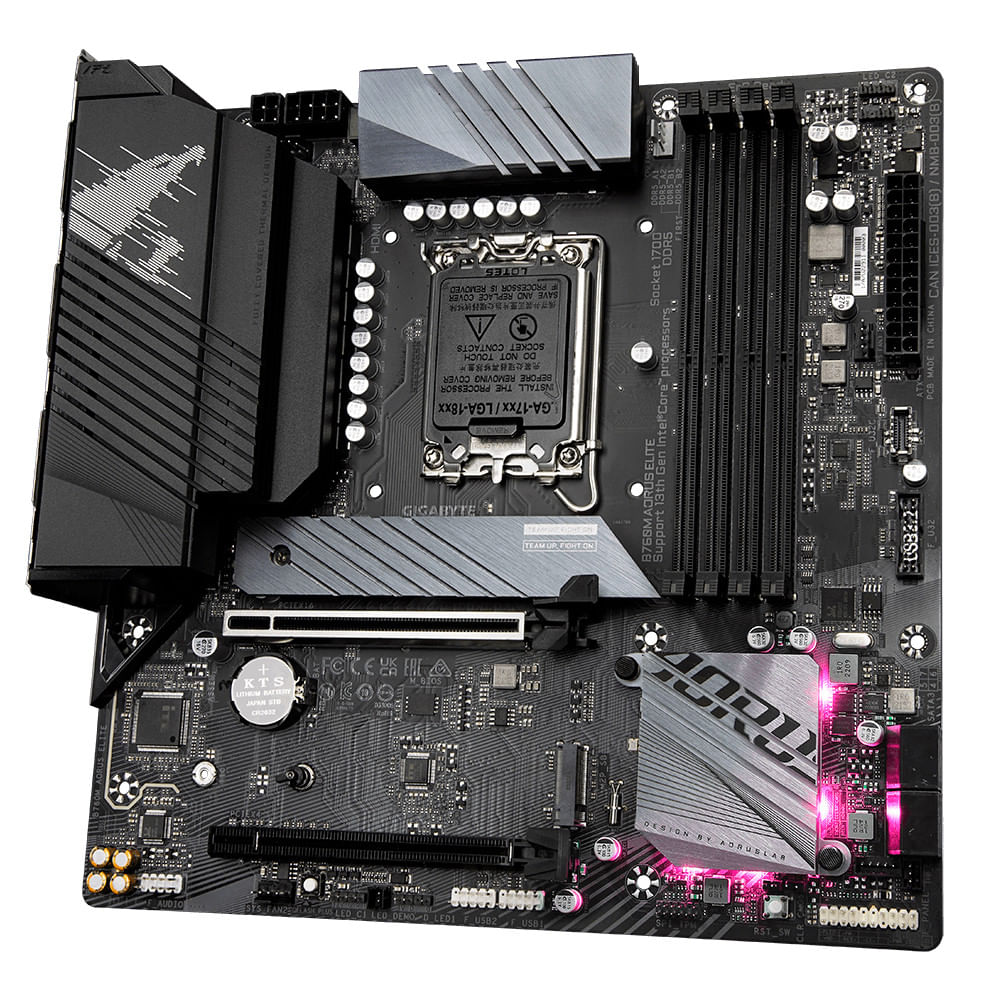 Miniatura Placa mãe Gigabyte para Intel 1700 B760M Aorus Elite 4x DDR5 mATX (rev 1.0) Preto