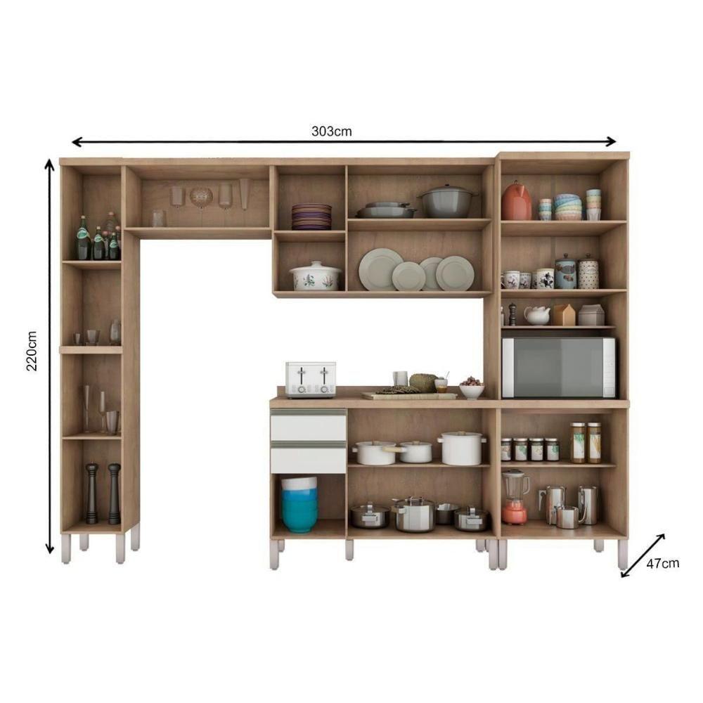 Miniatura Cozinha Ronipa Chardonnay 5 Peças (2 Armários + 1 Balcão + 2 Paneleiros) C5p03 Castanho/branco