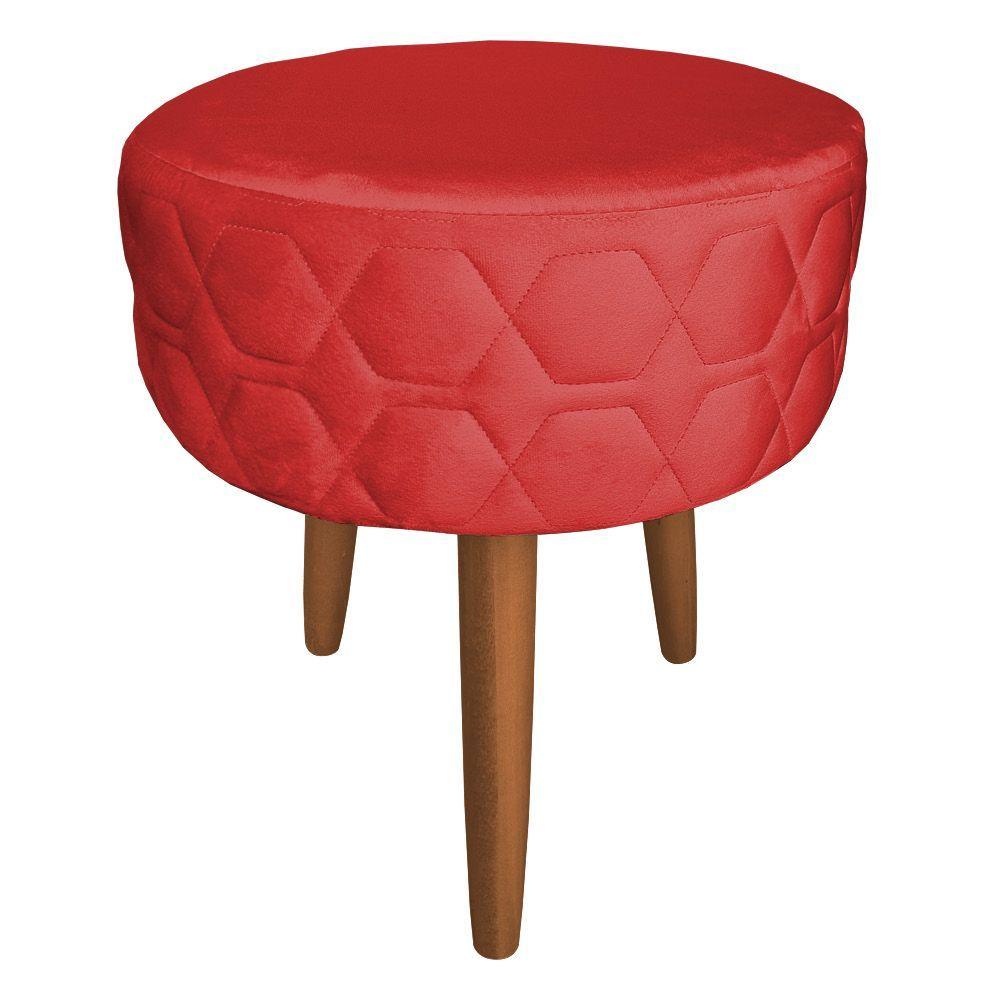 Miniatura Puff Banqueta Metalada 40cm Roxa Cor Vermelho