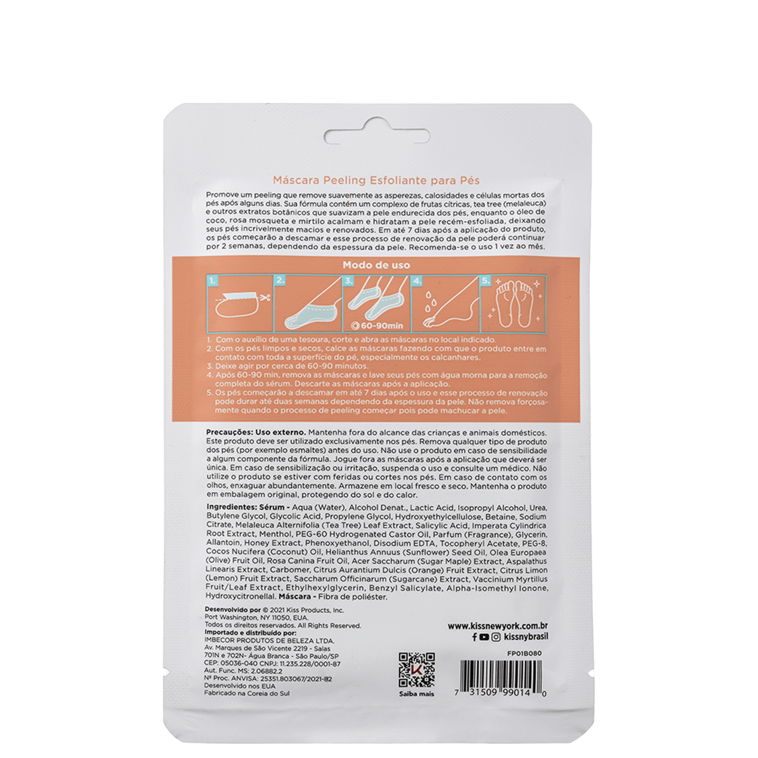Miniatura Kiss New York Professional - Máscara Peeling Esfoliante para os Pés 51g