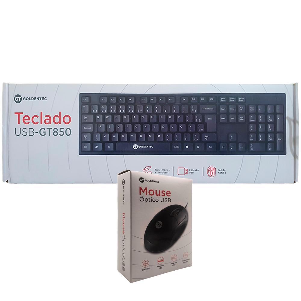Kit Teclado E Mouse Usb, 1.200 Dpi, Slim Goldentec Gt850