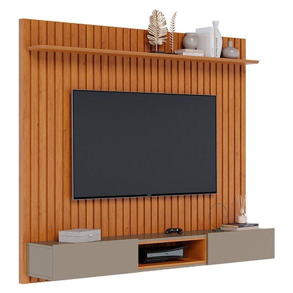 Miniatura Painel Para Tv Home Suspenso Ripado Ambiente Loft 1.8 Nature Gianduia - Imcal