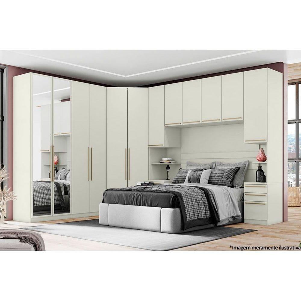 Miniatura Modulado De Quarto Closet De Canto Mc05 C- 2 Portas E 3 Gavetas Areia-jequitibá