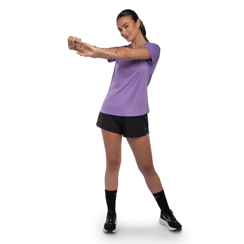 Miniatura Camiseta de Corrida Feminina Mizuno Run Spark GG Roxo