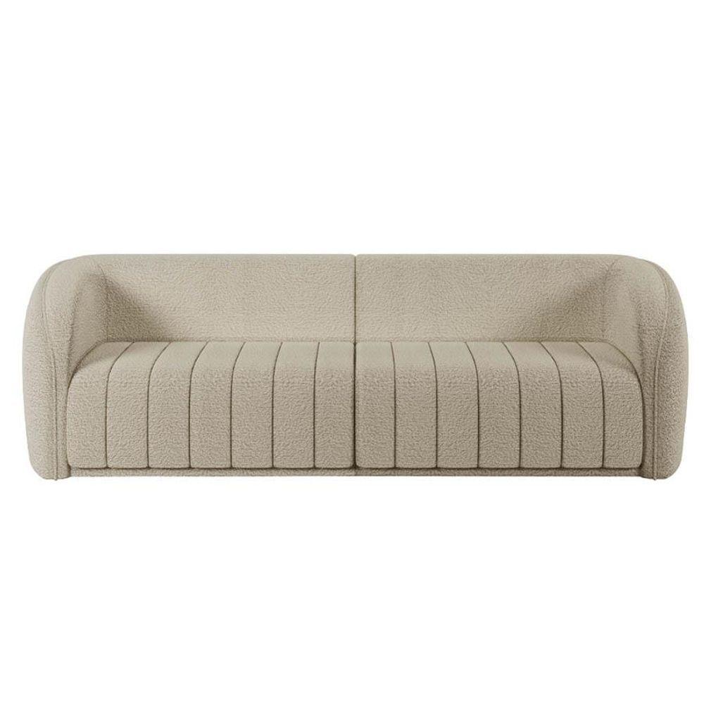 Sofá Decorativo 3 Lugares 252cm E Poltrona Meris M22 Boucle Bege - Mpozenato