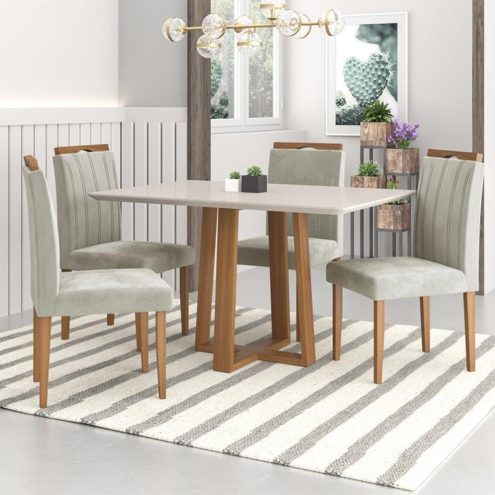 Miniatura Kit 2 Cadeiras com Puxador 03 Madenova Móveis Bege/Mel