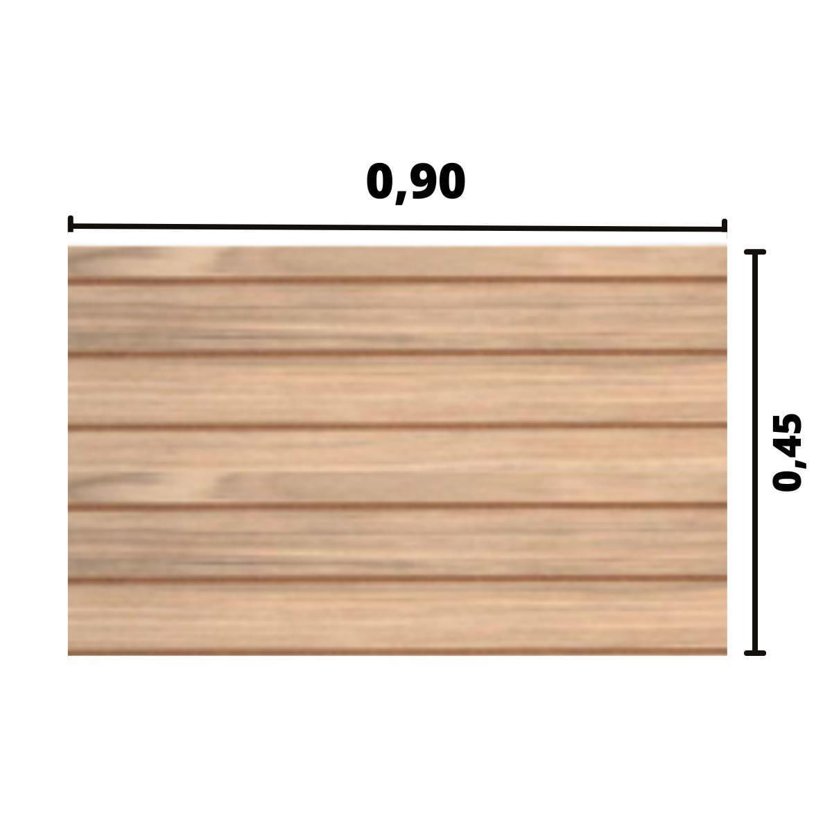 Miniatura Painel Canaletado 90X45 Madeirado 18Mm Canaletas Pvc Branco