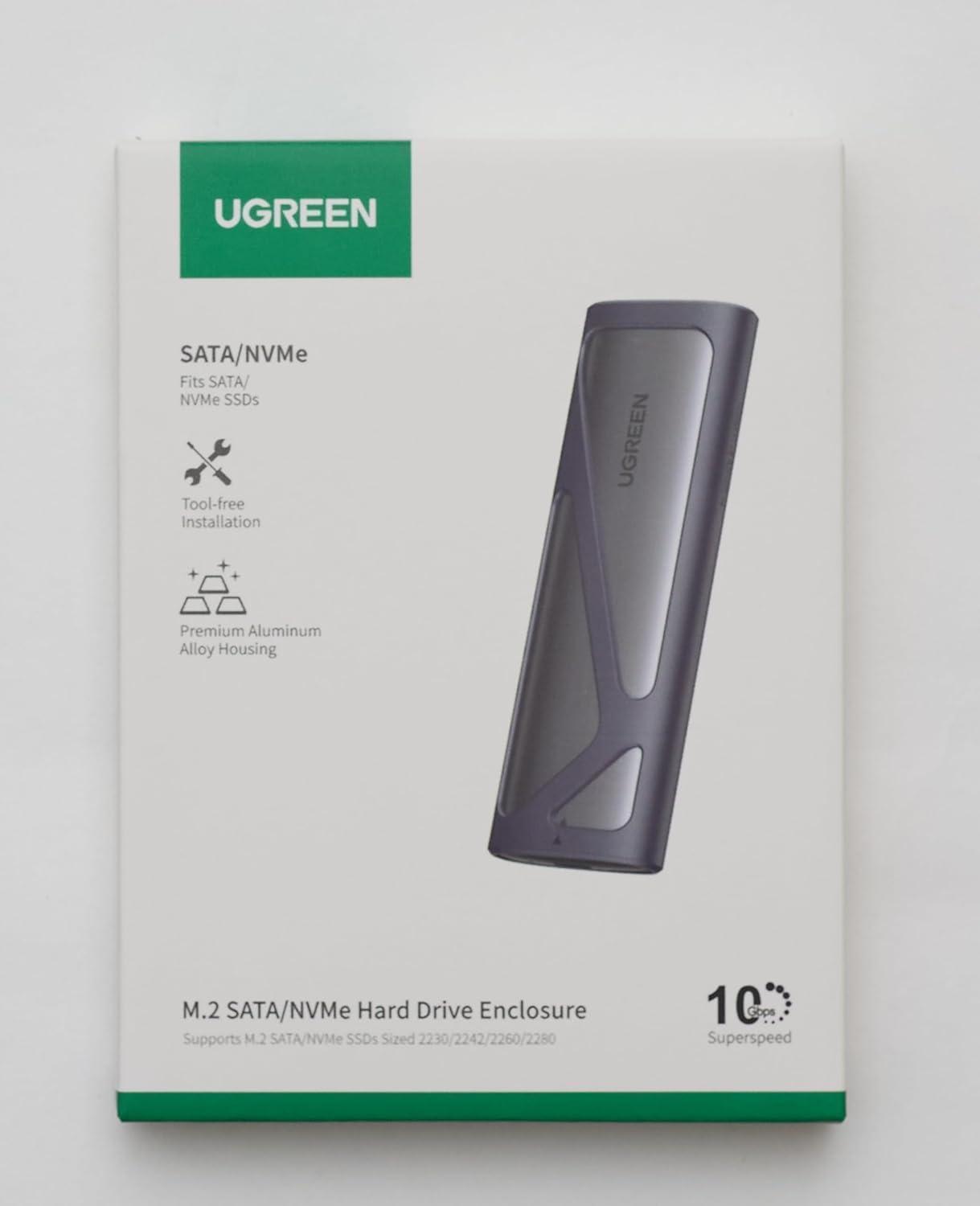 Miniatura Case Externa Para Ssd M.2 Nvme Pcie / Sata 10 Gbps Usb C 3.2