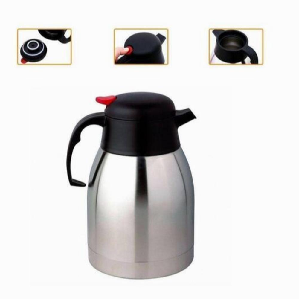 Miniatura Garrafa Termica 2 Litros Inox Jarra Isotermica Grande 2000ml Bule Cafe Cha 2l Quente Fria