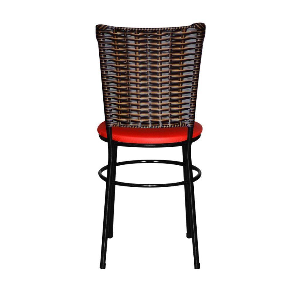 Miniatura 2 Cadeiras Para Mesa Preta Hawai Avelã Cor:vermelho
