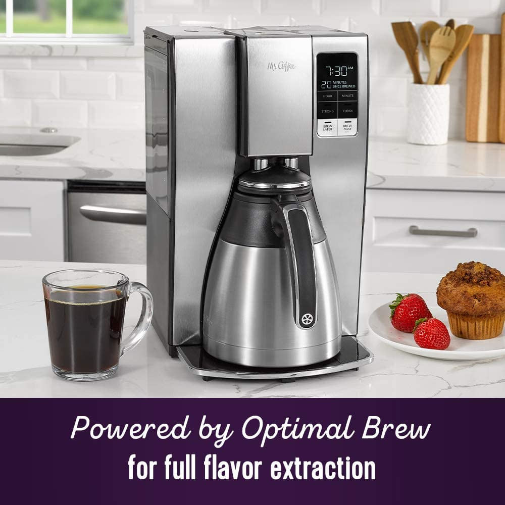 Miniatura Mr Coffee Cafeteira Programável Reservatório 18L com Tela L CD 110V Prata