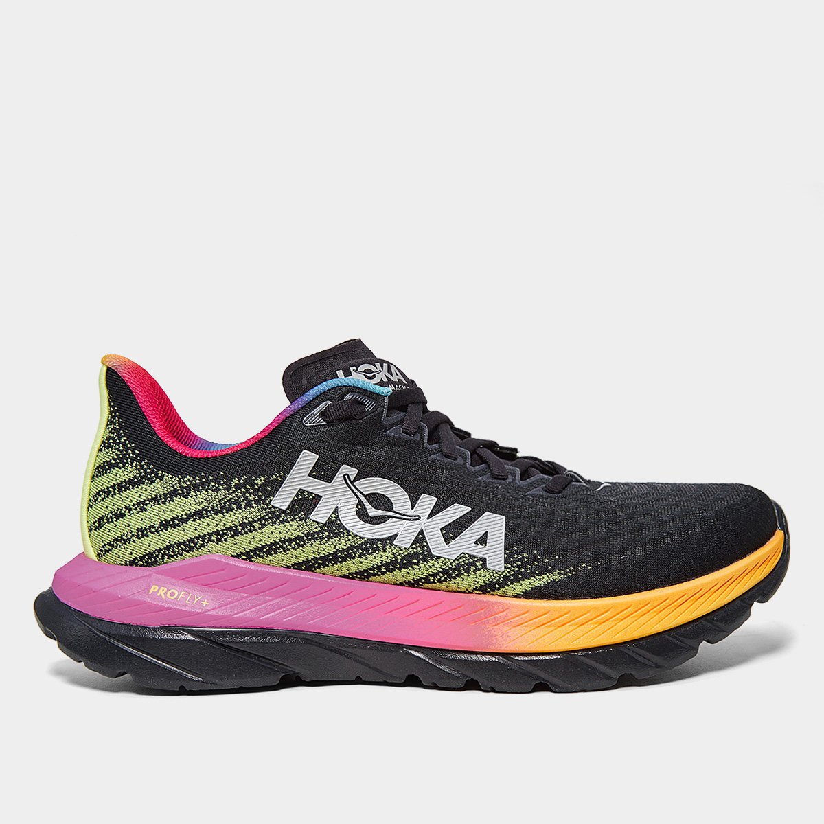 Miniatura Tênis Hoka Mach 5 Masculino Preto+Amarelo - 43