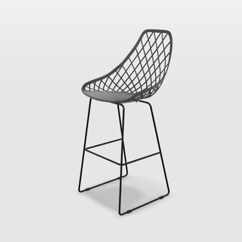 Miniatura Banqueta Kaila Pp Grafite Quad