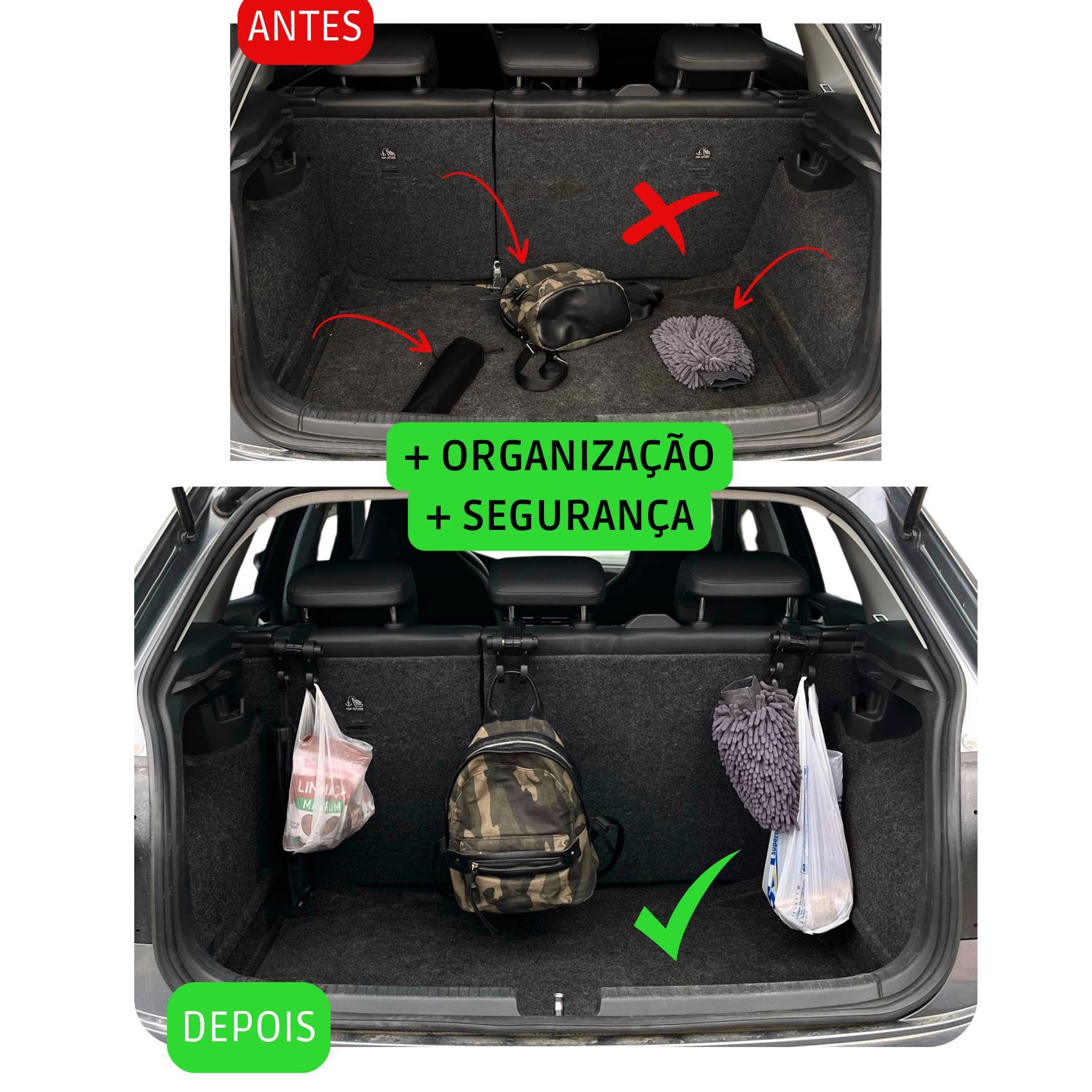 Kit 4 Gancho Veicular Suporte Sacola Bolsa Compra Carro