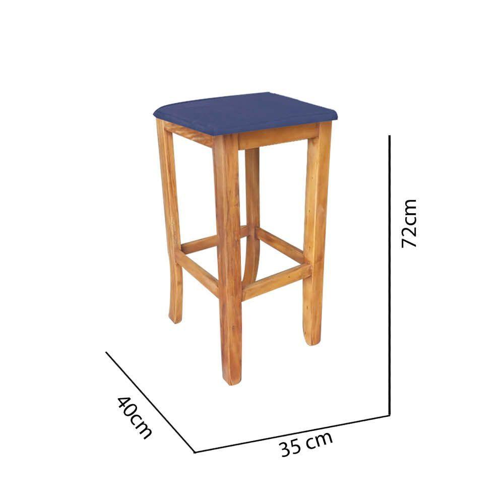 Miniatura Banqueta Alta Cally Gourmet Balcão Bistrô Cozinha Suede Azul Marinho - Ahazzo Móveis