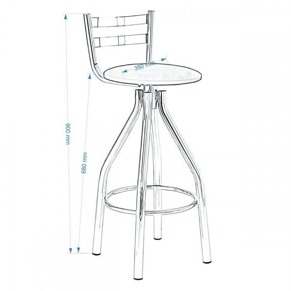 Miniatura Conjunto 2 Banquetas Alta 54 Unimóvel Cromada